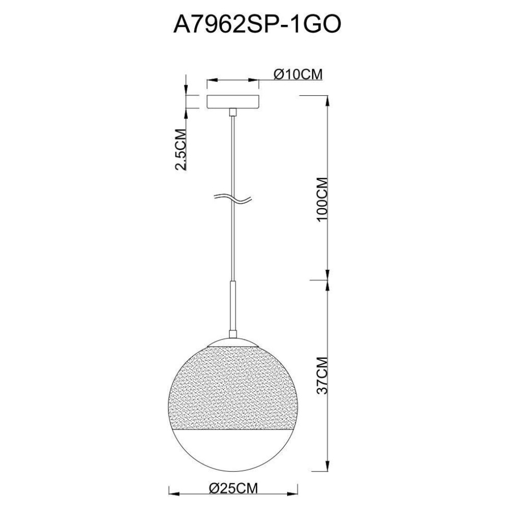 Подвесной светильник Jupiter Gold A7962SP-1GO